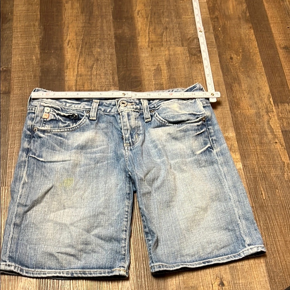 Big Star Women Light Wash Distressed Denim Bermuda Shorts 28 Americana Indie Y2K
